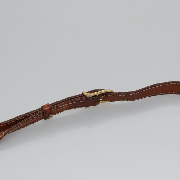 CELINE Macadam Canvas Shoulder Bag PVC Leather Beige Auth bs22230