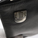 PRADA Clutch Bag Safiano Leather Black Silver Auth bs22233-9