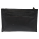 PRADA Clutch Bag Safiano Leather Black Silver Auth bs22233-2