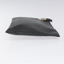 PRADA Clutch Bag Safiano Leather Black Silver Auth bs22233-3