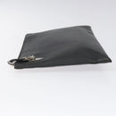 PRADA Clutch Bag Safiano Leather Black Silver Auth bs22233-4