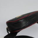 GUCCI GG Marmont Waist bag Leather Black Red Auth bs22241V-14