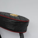 GUCCI GG Marmont Waist bag Leather Black Red Auth bs22241V-15