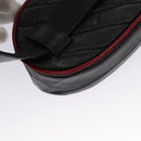 GUCCI GG Marmont Waist bag Leather Black Red Auth bs22241V-16