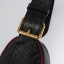 GUCCI GG Marmont Waist bag Leather Black Red Auth bs22241V-18