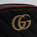 GUCCI GG Marmont Waist bag Leather Black Red Auth bs22241V-19