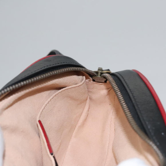 GUCCI GG Marmont Waist bag Leather Black Red Auth bs22241V
