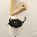 GUCCI GG Marmont Waist bag Leather Black Red Auth bs22241V-24