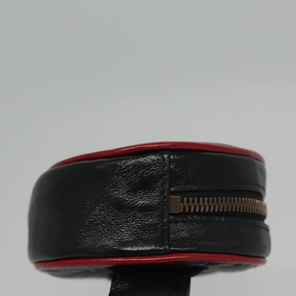 GUCCI GG Marmont Waist bag Leather Black Red Auth bs22241V
