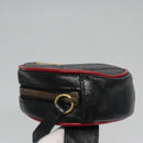 GUCCI GG Marmont Waist bag Leather Black Red Auth bs22241V-4
