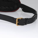 GUCCI GG Marmont Waist bag Leather Black Red Auth bs22241V-7