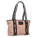 BALLY Tote Bag Leather Pink Dark Brown Silver Auth bs22247-1