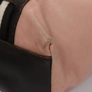 BALLY Tote Bag Leather Pink Dark Brown Silver Auth bs22247-11