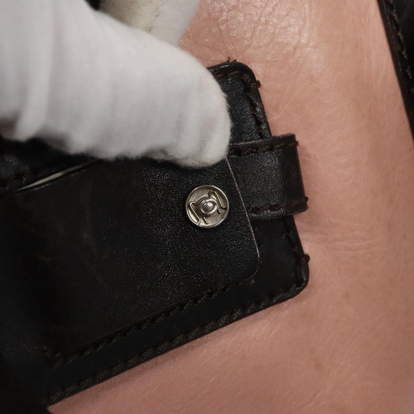 BALLY Tote Bag Leather Pink Dark Brown Silver Auth bs22247