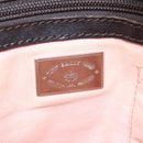 BALLY Tote Bag Leather Pink Dark Brown Silver Auth bs22247-18