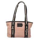 BALLY Tote Bag Leather Pink Dark Brown Silver Auth bs22247-2