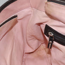 BALLY Tote Bag Leather Pink Dark Brown Silver Auth bs22247-23