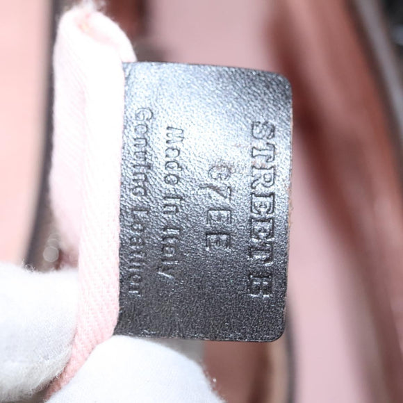 BALLY Tote Bag Leather Pink Dark Brown Silver Auth bs22247