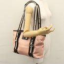 BALLY Tote Bag Leather Pink Dark Brown Silver Auth bs22247-27