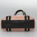 BALLY Tote Bag Leather Pink Dark Brown Silver Auth bs22247-9