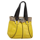 CELINE Hand Bag Leather Yellow Brown Silver Auth bs22250-1