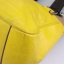 CELINE Hand Bag Leather Yellow Brown Silver Auth bs22250-17