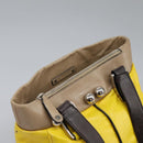 CELINE Hand Bag Leather Yellow Brown Silver Auth bs22250-9