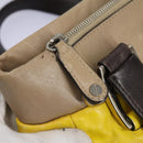 CELINE Hand Bag Leather Yellow Brown Silver Auth bs22250-23