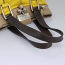 CELINE Hand Bag Leather Yellow Brown Silver Auth bs22250-7