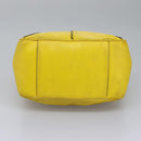 CELINE Hand Bag Leather Yellow Brown Silver Auth bs22250-5