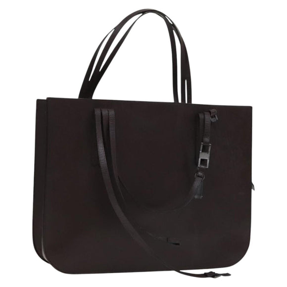 CHANEL Tote Bag Leather Brown Gold CC Auth bs22265