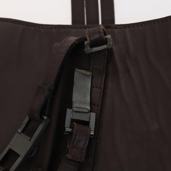 CHANEL Tote Bag Leather Brown Gold CC Auth bs22265