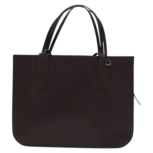 CHANEL Tote Bag Leather Brown Gold CC Auth bs22265