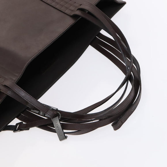 CHANEL Tote Bag Leather Brown Gold CC Auth bs22265