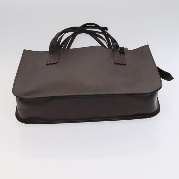 CHANEL Tote Bag Leather Brown Gold CC Auth bs22265