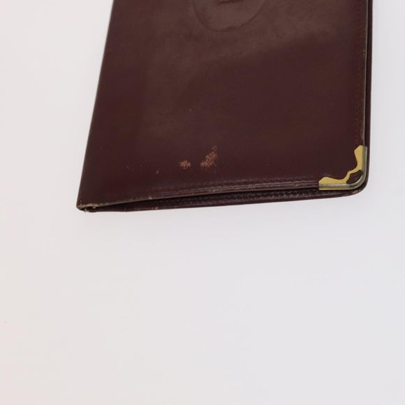 CARTIER Shoulder Bag Leather 3Set Red Auth bs22280