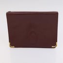 CARTIER Shoulder Bag Leather 3 Set Red Auth bs22280-19