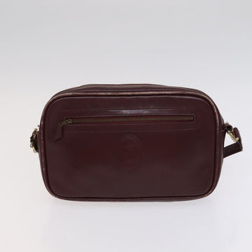 CARTIER Shoulder Bag Leather 3Set Red Auth bs22280 - 0