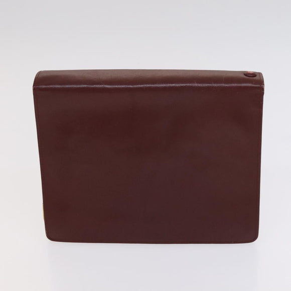 CARTIER Shoulder Bag Leather 3 Set Red Auth bs22280