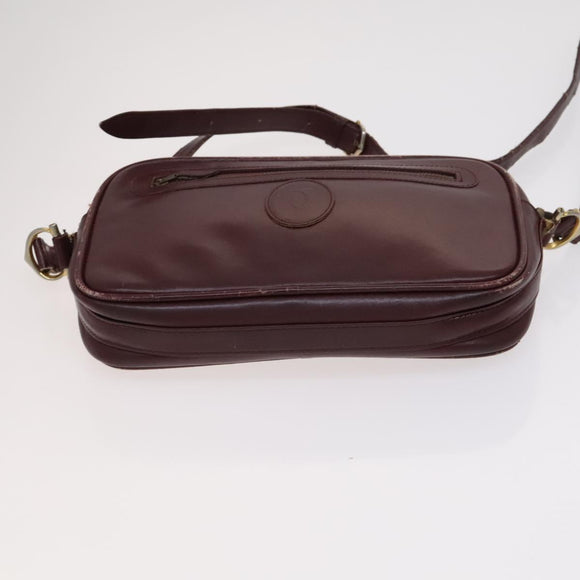 CARTIER Shoulder Bag Leather 3Set Red Auth bs22280