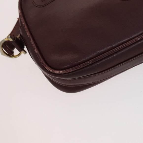 CARTIER Shoulder Bag Leather 3 Set Red Auth bs22280
