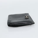 HERMES Wallet Shoulder Bag Canvas Leather 2Set Black Auth bs22282-19