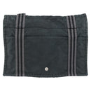 HERMES Wallet Shoulder Bag Canvas Leather 2Set Black Auth bs22282-2