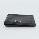 HERMES Wallet Shoulder Bag Canvas Leather 2Set Black Auth bs22282-21