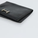 HERMES Wallet Shoulder Bag Canvas Leather 2Set Black Auth bs22282-22