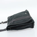 HERMES Wallet Shoulder Bag Canvas Leather 2Set Black Auth bs22282-4