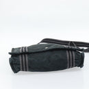 HERMES Wallet Shoulder Bag Canvas Leather 2Set Black Auth bs22282-7