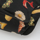 Salvatore Ferragamo Tote Bag Canvas Leather Black Gold Auth bs22290-15