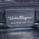 Salvatore Ferragamo Tote Bag Canvas Leather Black Gold Auth bs22290-12