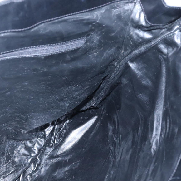 Salvatore Ferragamo Tote Bag Canvas Leather Black Gold Auth bs22290